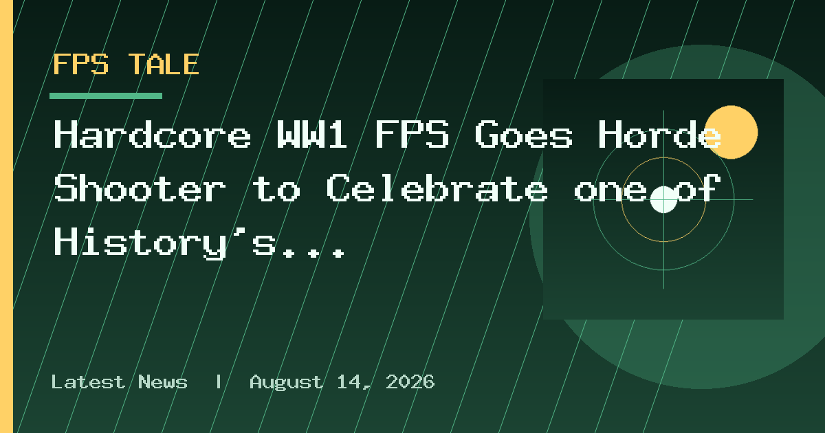 Hardcore WW1 FPS Goes Horde Shooter to Celebrate one of History's Most Bizarre